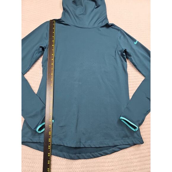 Nike Pro Shirt Womens Large Blue Funnel Neck Dri Fit Active Running - Picture 2 of 7